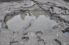 池と思われる遺構（湧き水が溜まっています。）の画像