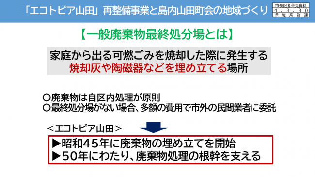 資料11 「エコトピア山田」再整備事業と島内山田町会の地域づくり【一般廃棄物最終処分場とは】