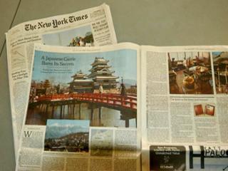 ニューヨークタイムズが松本城を中心とした観光紹介の特集記事を掲載の写真