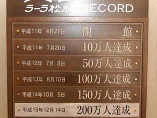 ラーラ松本が入館 200万人を達成の写真