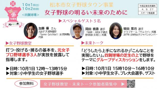 資料6　松本市女子野球タウン事業　女子野球の明るい未来のために