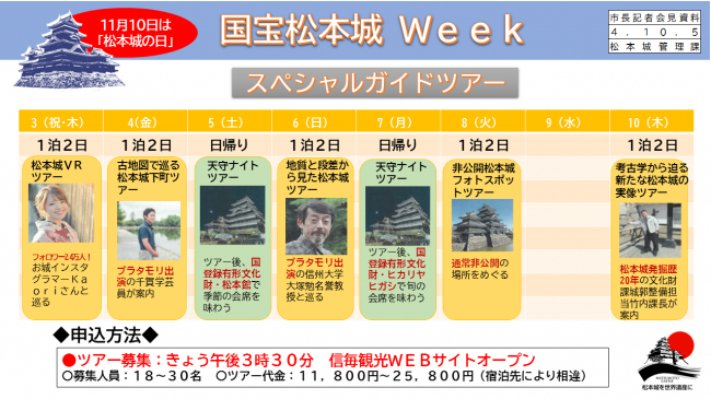 【資料4　11月10日は「松本城の日」　国宝松本城Ｗｅｅｋ　スペシャルガイドツアー】