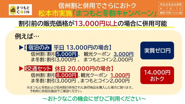 【資料7　信州割と併用でさらにおトク　松本市実施「まつもと冬割キャンペーン」2】