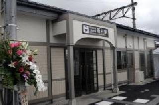 上高地線新村・森口駅新駅舎完成の写真