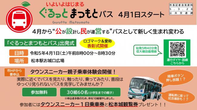 【資料7　いよいよはじまる　ぐるっとまつもとバス　4月1日スタート】