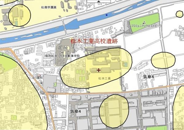 松本工業高校遺跡　地図
