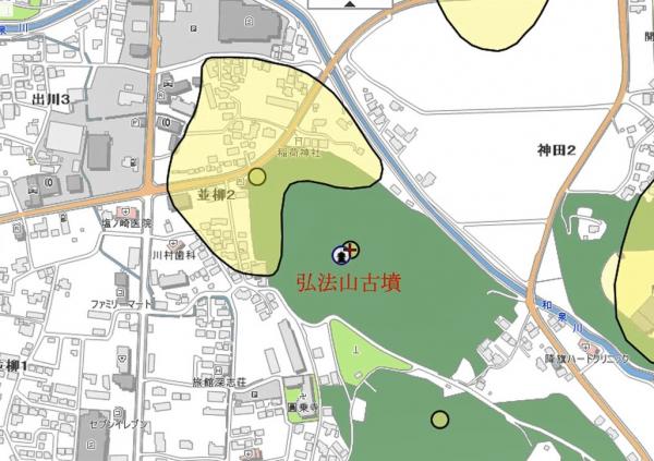 弘法山古墳　地図