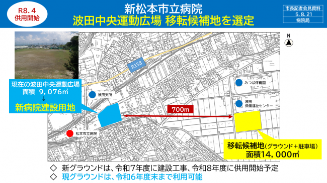 資料2　新松本市立病院　波田中央運動広場　移転候補地を選定