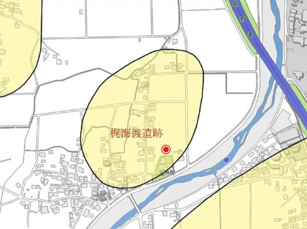 梶海渡遺跡　地図