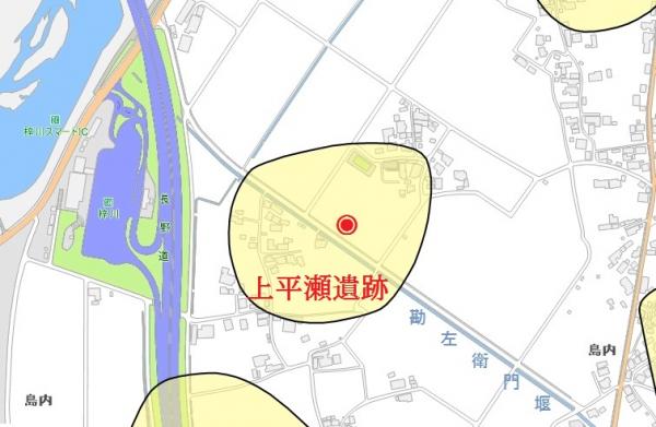 島内上平瀬遺跡　地図