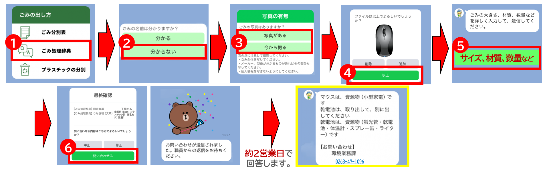 LINEごみ分別写真有人回答