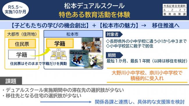 資料3　R5.5～実施10か月　松本デュアルスクール　特色ある教育活動を体験