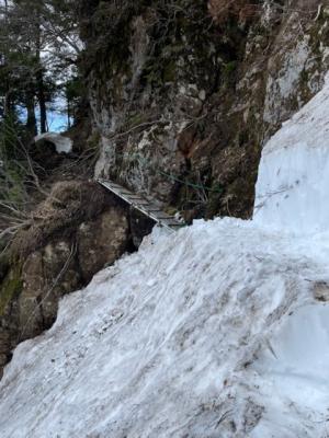 桟橋付近の積雪状況