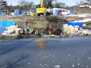 南東隅部作業状況