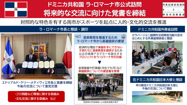 資料7　ドミニカ共和国ラ・ロマーナ市公式訪問　将来的な交流に向けた覚書を締結