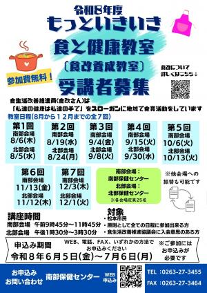 食改養成教室チラシ(表)