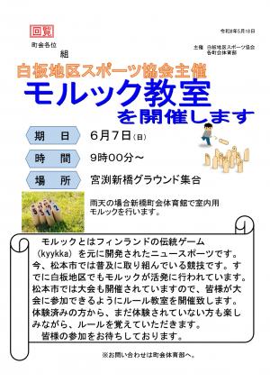 6月7日実施　モルック教室チラシ