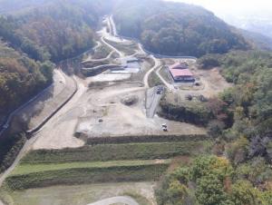 令和４年４月にエコトピア山田北側定点から撮影した全体空撮写真