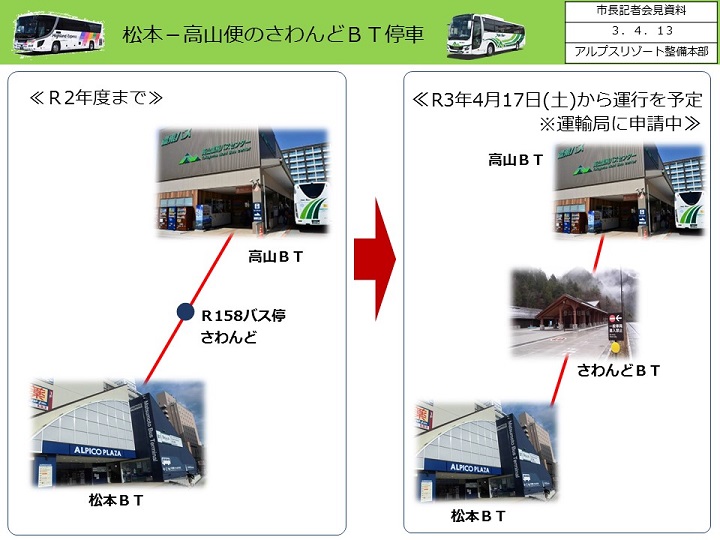 資料3　松本-高山便のさわんどBT停車の画像