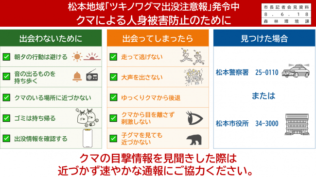 資料２　クマによる人身被害防止のために