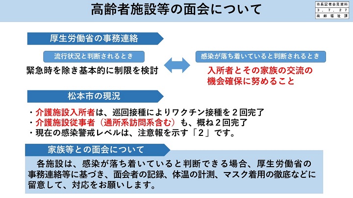 資料4　高齢者施設等の面会についての画像