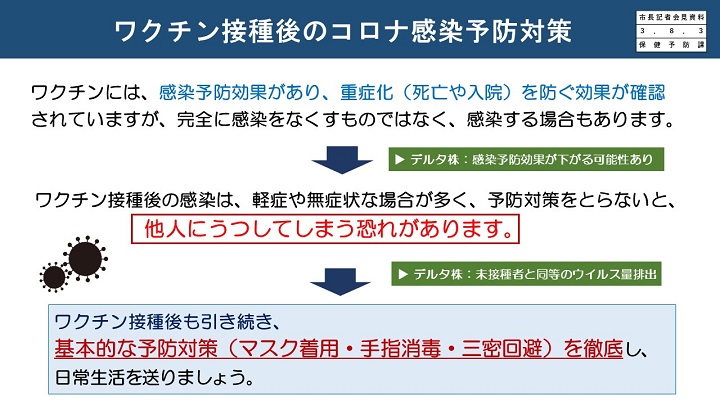 ワクチン接種後のコロナ感染予防対策