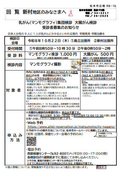 新村地区マンモグラフィ①