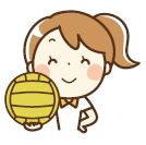 ドッジボールを持つ子