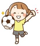 サッカーをする女子