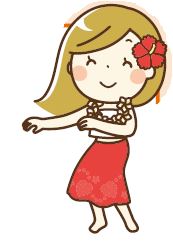 フラダンスをする子