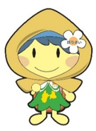 防災頭巾をかぶったアルプちゃん