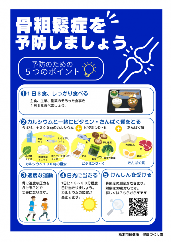 世界骨粗鬆症デー　啓発チラシ（裏）
