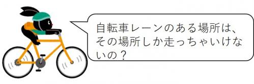 自転車レーンのある場所は、その場所しか走っちゃいけないの？
